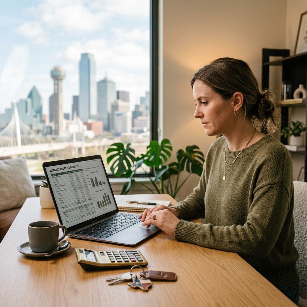 Monthly salary and rent planning for Dallas Texas